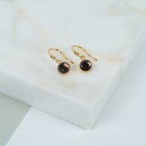Barcelona November Smokey Quartz Birthstone Hook Earrings-Auree Jewellery