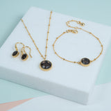 Barcelona November Smokey Quartz Birthstone Hook Earrings-Auree Jewellery