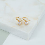 Barcelona October Rose Quartz Birthstone Hook Earrings-Auree Jewellery