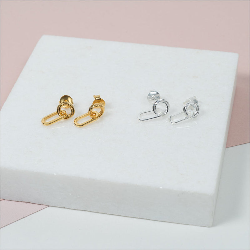 Bramerton Gold Vermeil Heritage Rectangle Earrings-Auree Jewellery