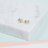 Brooklyn Green Amethyst & Gold Vermeil Stud Earrings-Auree Jewellery