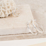 Deia Large Sterling Silver Kiss Hoop Earrings-Auree Jewellery