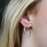 Deia Piccolo Sterling Silver Kiss Hoop Earrings-Auree Jewellery