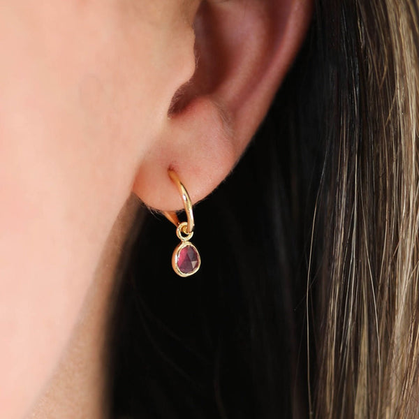 Hampton Ruby & Gold Vermeil Interchangeable Gemstone Drops-Auree Jewellery