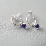 Hampton Sapphire & Silver Interchangeable Gemstone Earrings-Auree Jewellery