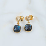 Iseo Labradorite & Gold Vermeil Earrings-Auree Jewellery