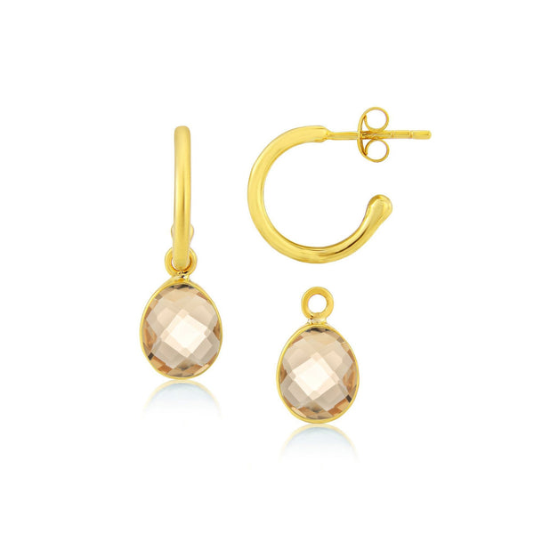 Manhattan Gold & Citrine Interchangeable Gemstone Drops-Auree Jewellery