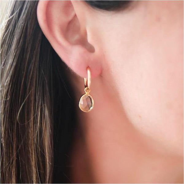 Manhattan Gold & Citrine Interchangeable Gemstone Earrings-Auree Jewellery