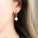 Manhattan Gold & Freshwater Pearl Interchangeable Hoop Earrings-Auree Jewellery
