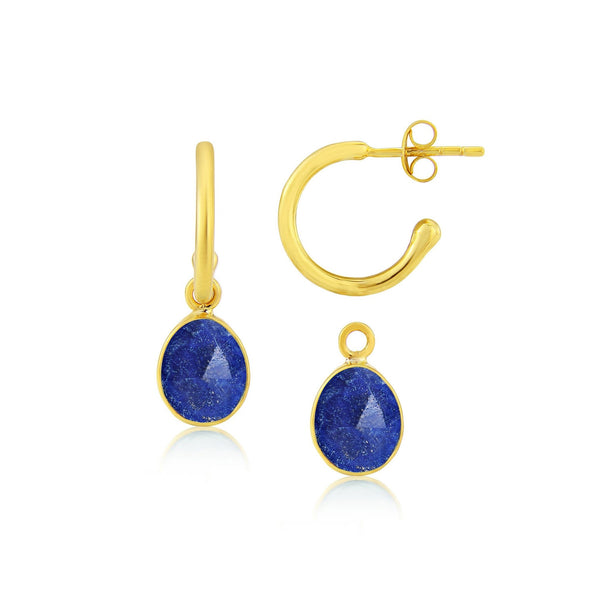 Manhattan Gold & Lapis Lazuli Interchangeable Gemstone Drops-Auree Jewellery
