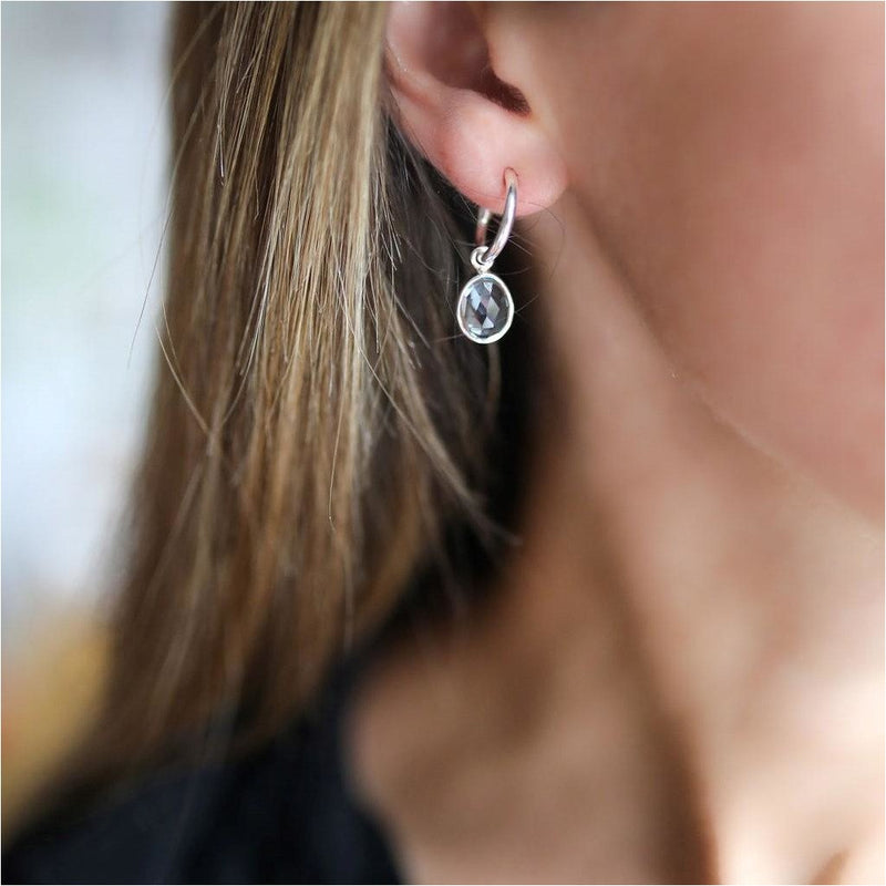 Manhattan Silver & Blue Topaz Interchangeable Gemstone Drops-Auree Jewellery