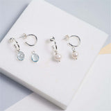 Manhattan Silver Hoop Earrings with Interchangeable Drops