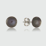 Molina Black Freshwater Pearl Stud Earrings-Auree Jewellery