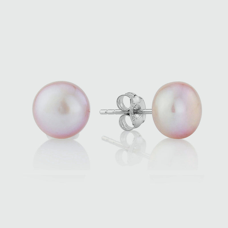 Molina Pink Freshwater Pearl Stud Earrings-Auree Jewellery