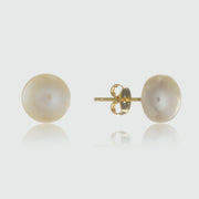 Molina White Freshwater Pearl & Gold Vermeil Stud Earrings-Auree Jewellery