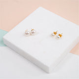 Molina White Freshwater Pearl & Gold Vermeil Stud Earrings-Auree Jewellery