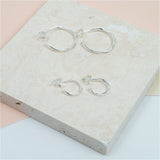 Olivera Piccolo Silver Hoop Earrings-Auree Jewellery