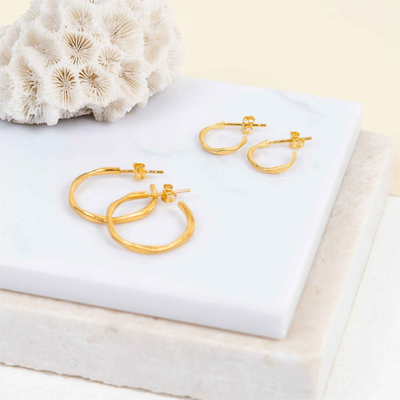 Olivera Piccolo Gold Vermeil Hoop Earrings-Auree Jewellery
