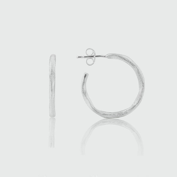 Olivera Piccolo Silver Hoop Earrings-Auree Jewellery