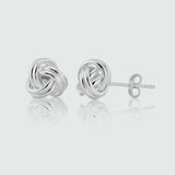 Onslow Sterling Silver Double Knot Stud Earrings-Auree Jewellery