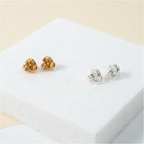 Onslow Sterling Silver Double Knot Stud Earrings-Auree Jewellery