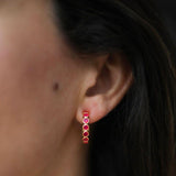 Ortigia Fuchsia Chalcedony Hoop Earrings-Auree Jewellery