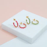 Ortigia Fuchsia Chalcedony Hoop Earrings-Auree Jewellery