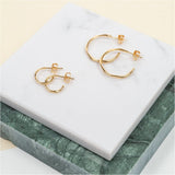 Ronda Mini Piccolo Polished Gold Vermeil Hoop Earrings-Auree Jewellery