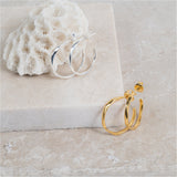 Ronda Piccolo Polished Sterling Silver Hoop Earrings-Auree Jewellery