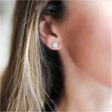 Savanne Gold Vermeil & Amazonite Stud Earrings-Auree Jewellery