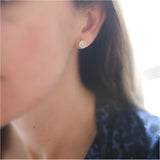 Savanne Gold Vermeil & Aqua Chalcedony Stud Earrings-Auree Jewellery