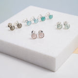 Savanne Sterling Silver & Amazonite Stud Earrings-Auree Jewellery