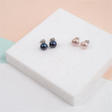 Seville Black Freshwater Pearl Stud Earrings-Auree Jewellery
