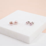 Seville Pink Freshwater Pearl Stud Earrings-Auree Jewellery