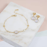 Iseo Pink Chalcedony & Gold Vermeil Jewellery Set-Auree Jewellery