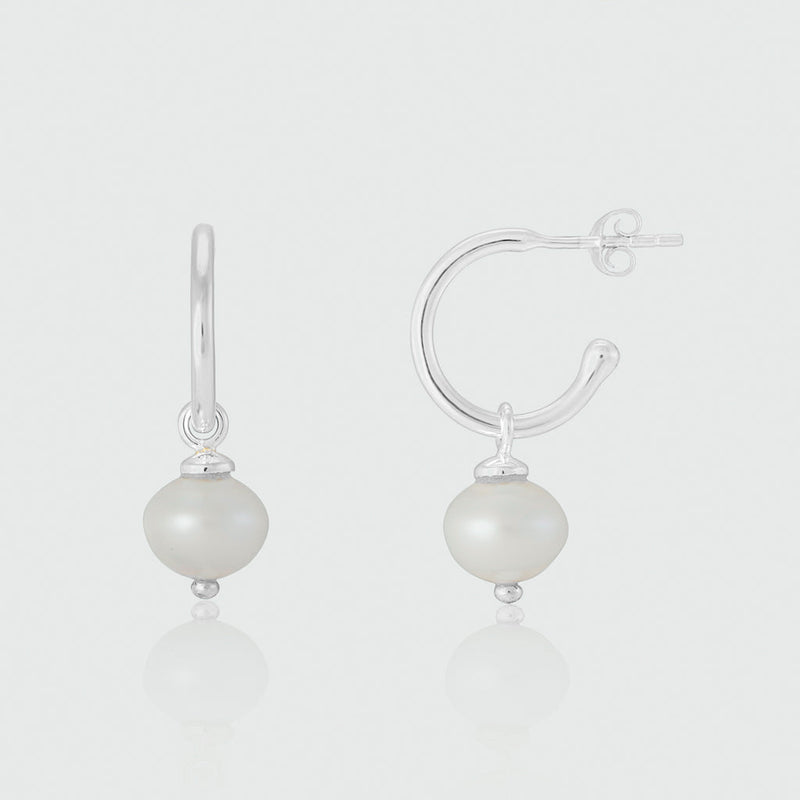 Manhattan Silver & Pearl Interchangeable Drops-Auree Jewellery