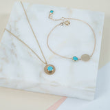 Bali 9ct Gold Turquoise December Birthstone Necklace-Auree Jewellery