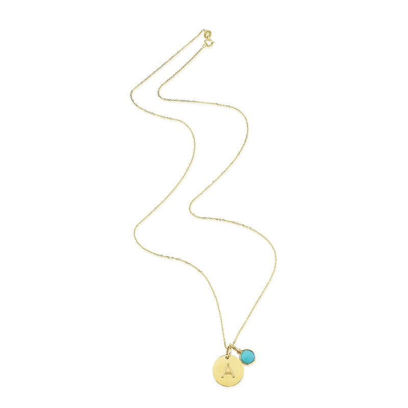 Bali 9ct Gold & Turquoise December Birthstone Pendant-Auree Jewellery