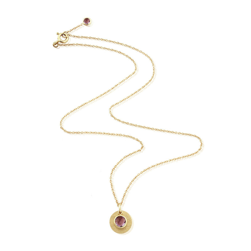 Bali  9ct Gold Amethyst February Birthstone Necklace-Auree Jewellery