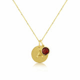 Bali 9ct Gold & Garnet January Birthstone Pendant-Auree Jewellery