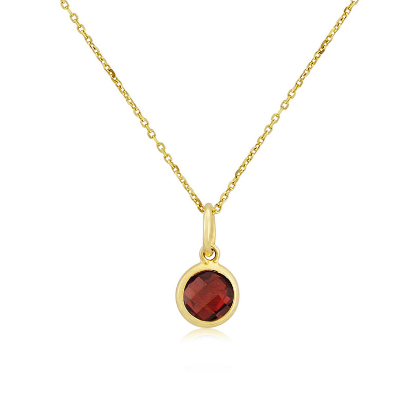 Bali 9ct Gold & Garnet January Birthstone Pendant-Auree Jewellery
