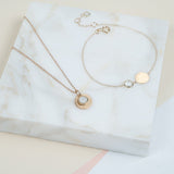 Bali 9ct Gold Moonstone June Birthstone Necklace-Auree Jewellery