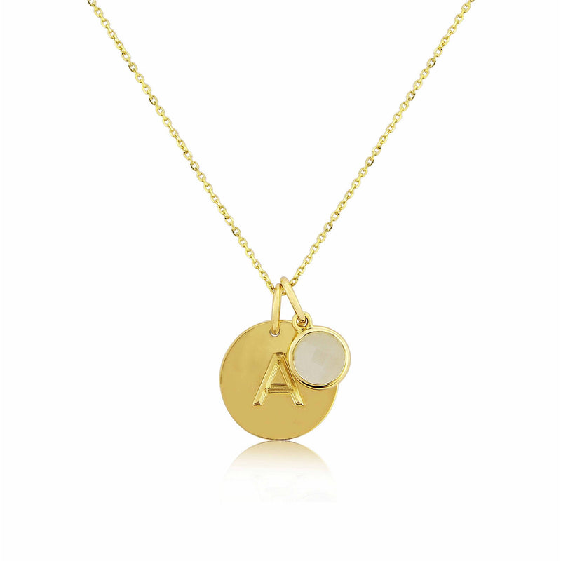 Bali 9ct Gold & Moonstone June Birthstone Pendant-Auree Jewellery