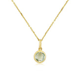 Bali 9ct Gold & Blue Topaz March Birthstone Pendant-Auree Jewellery