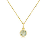 Bali 9ct Gold & Blue Topaz March Birthstone Pendant-Auree Jewellery