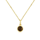Bali 9ct Gold & Smokey Quartz November Birthstone Pendant-Auree Jewellery
