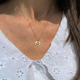 Bali 9ct Gold Rose Quartz October Birthstone Necklace-Auree Jewellery