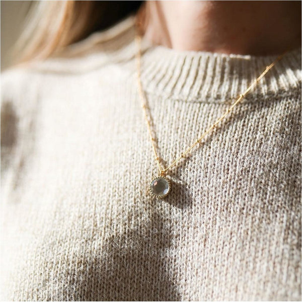 Barcelona April Crystal Birthstone Necklace-Auree Jewellery