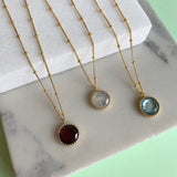 Barcelona January Garnet Birthstone Necklace-Auree Jewellery