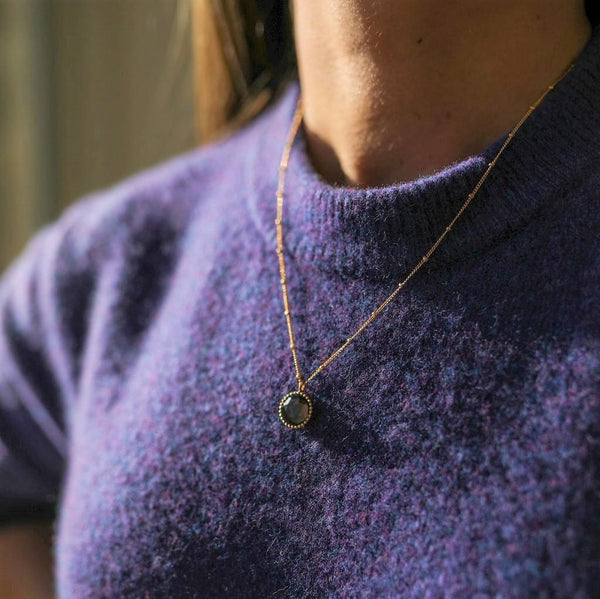 Barcelona November Smokey Quartz Birthstone Necklace-Auree Jewellery